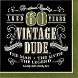Vintage Dude 60th Birthday Napkins, 48 ct