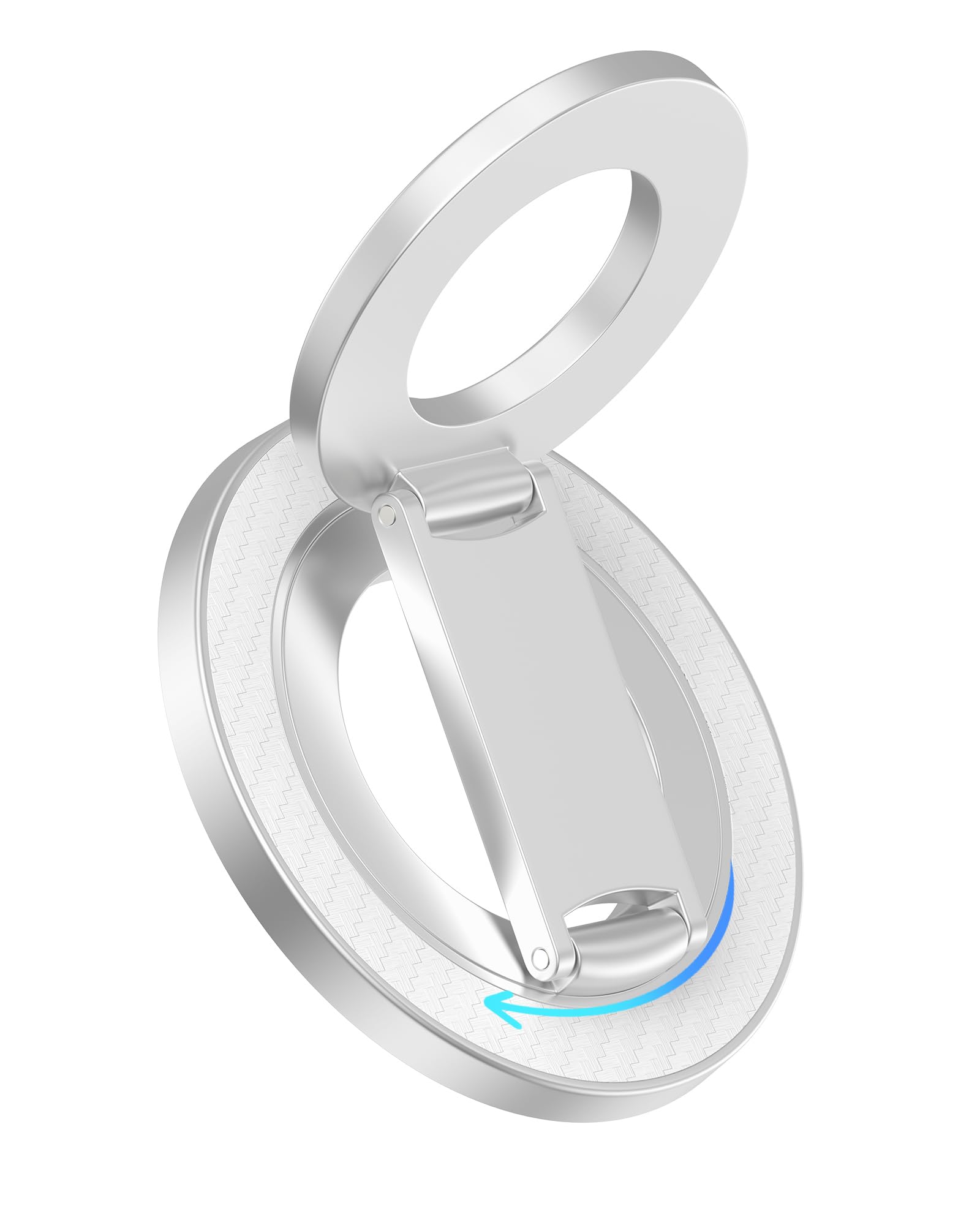 Magnetic Phone Ring Holder with Dual-Side Magnets, 360° Rotating Stand, MagSafe Grip Ring Stand Magnetic Kickstand for iPhone 17e 17 16 15 14 13 12, Android, Phone Grip for Desk, Car, Office-Silver