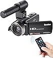 Camcorder, Besteker FHD 1080p Camcorders with External Microphone and Remote Control  Digital Camera Camcorder