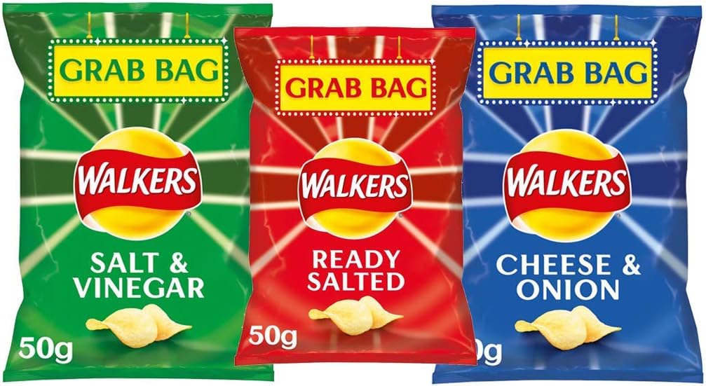Walkers Crisps Grab Bags Multipack (Ready Salted, Salt & Vinegar
