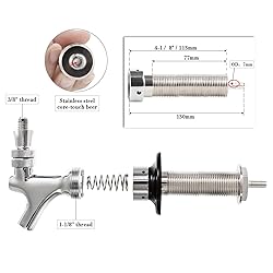 Dbgogo 4-1/8'' Draft Beer Faucet Shank, 1/4'' Beer