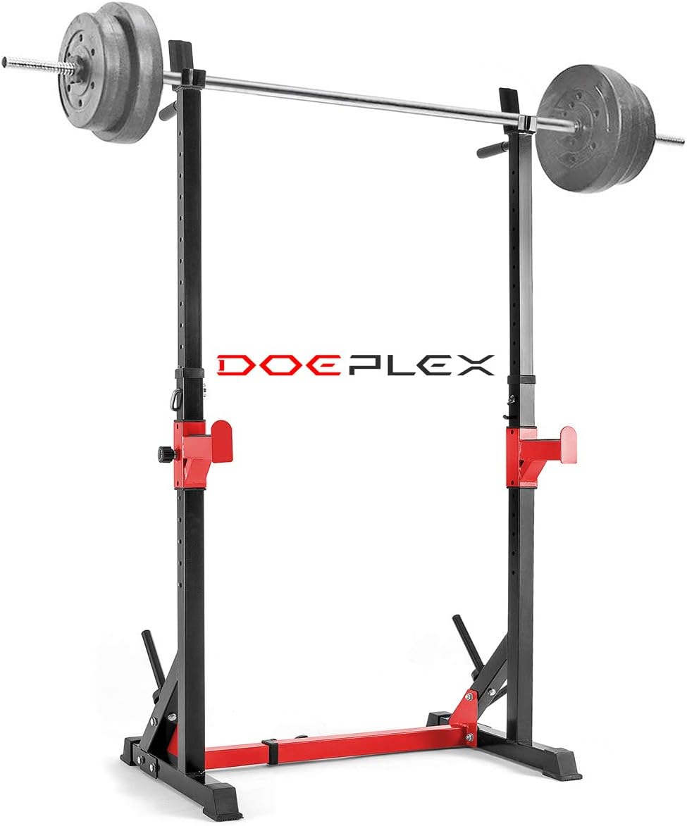 Doeplex [2020 Upgrade Multi-Function Adjustable Squat Rack Exercise Stand - 550-Pound Capacity
