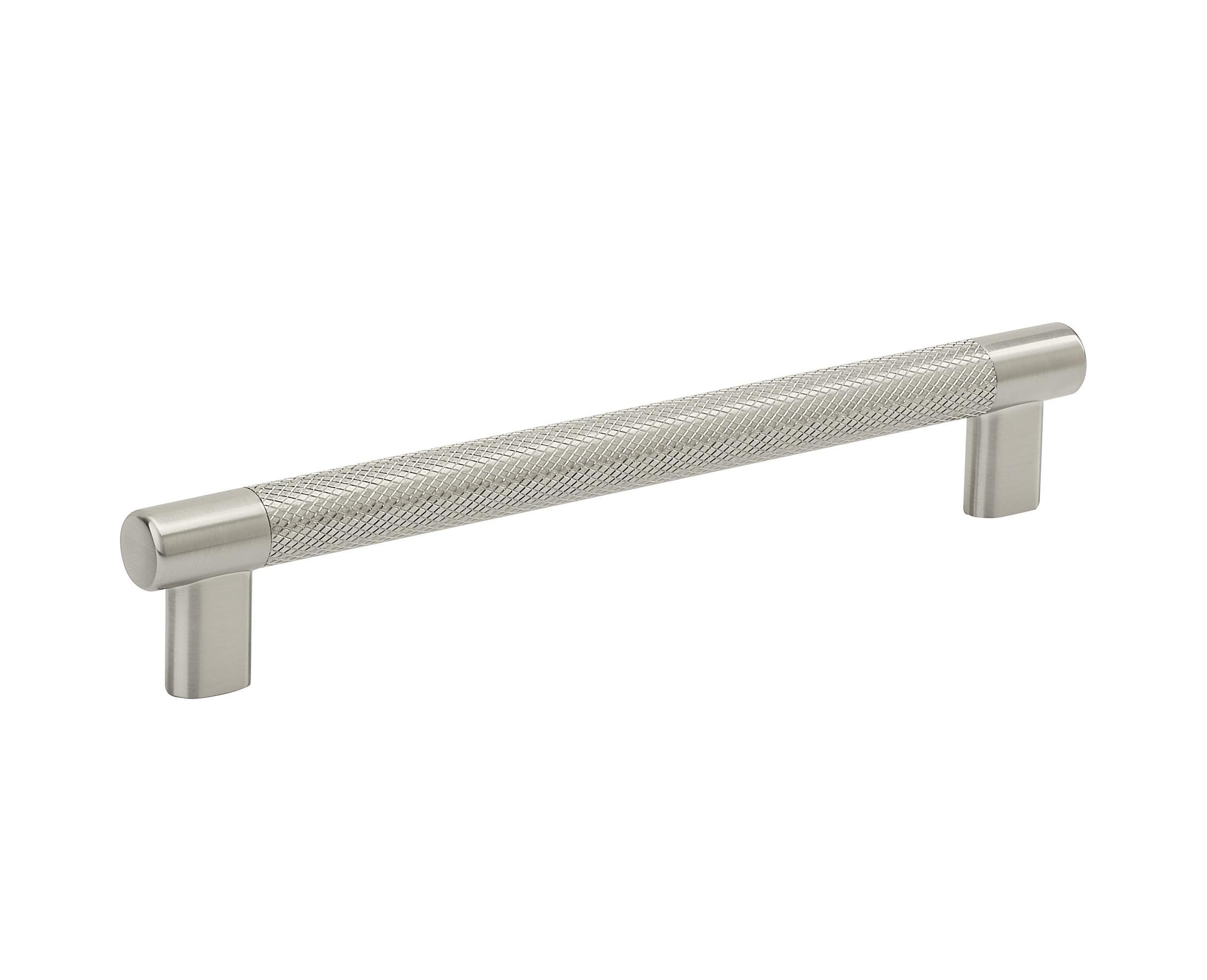 View 1 of *Sticky?* Amerock | Kitchen Cabinet Pull | Satin Nickel | 8 in (203 mm) Center-to-Center | Bronx | 1 Pack | Furniture Hardware | Cabinet Handle | Bathroom Drawer Pull