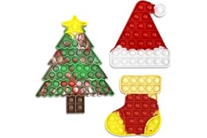 Jofan 3 Pack Christmas Fidget Sensory Pop Toys Packs for Kids Girls Boys Toddlers Christmas Stocking Stuffers Party Favors Gifts Stress Relief