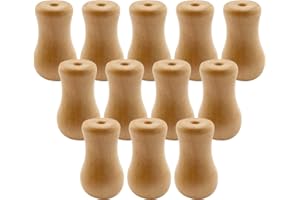 Amazing Drapery Hardware 12 Natural Stained Wood Cord Tassels in Vase Shape for Wood Blind and Roman Shade Pull Cords - Rustic Window Treatment Accessories