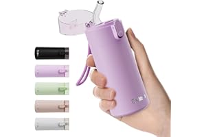 Exllena Small Water Bottle 5oz/150ml with Straw - Petite Bouteille D'eau with One-Hand Open Design, Leak-Proof Locking Lid, 4