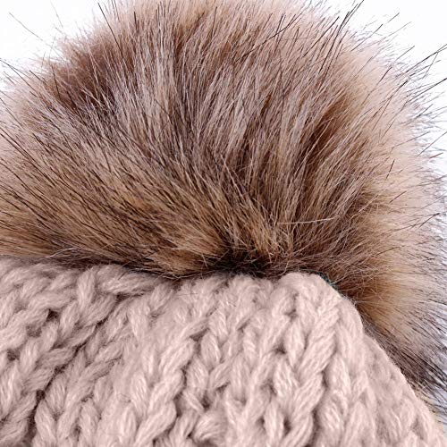 chinatera Mommy and Me Hat Baby Boys Girls Warm Crochet Knit Beanie Hairball Kids Caps