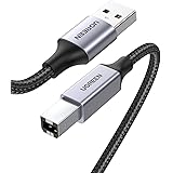 UGREEN USB Printer Cable, USB 2.0 A-Male to B-Male Cord High Speed Scanner Cord Nylon Braided Compatible with HP, Epson, Cano