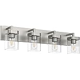 Danshinro 4-Light Bathroom Light Fixtures, Brushed Nickel Vanity Lights for Bathroom, Kitchen, Living Room, Modern Bathroom V