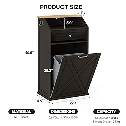 GAZHOME 13 Gallon Tilt Out Trash Cabinet, Upgrade