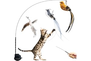 Cat Feather Toys, Suction Cup Cat Toy Cat Feather Toys, Interactive Cat Toy with Super Suction Cup, Interactive Detachable 3 