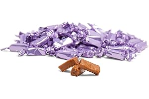 Candy Envy - Lilac Wrappers Individually Wrapped - Toffee Milk Caramels - 2 Pound Bag - Approx. 190 Pieces