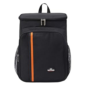 23L Food Delivery Backpack (11.8in X 7.5in X 15.8in) Large, with Cup Holders, Mesh Pocket and Receipt Window, Reusable Bookbag for Doordash, Uber, Postmates, Camping, Beach, etc.Black