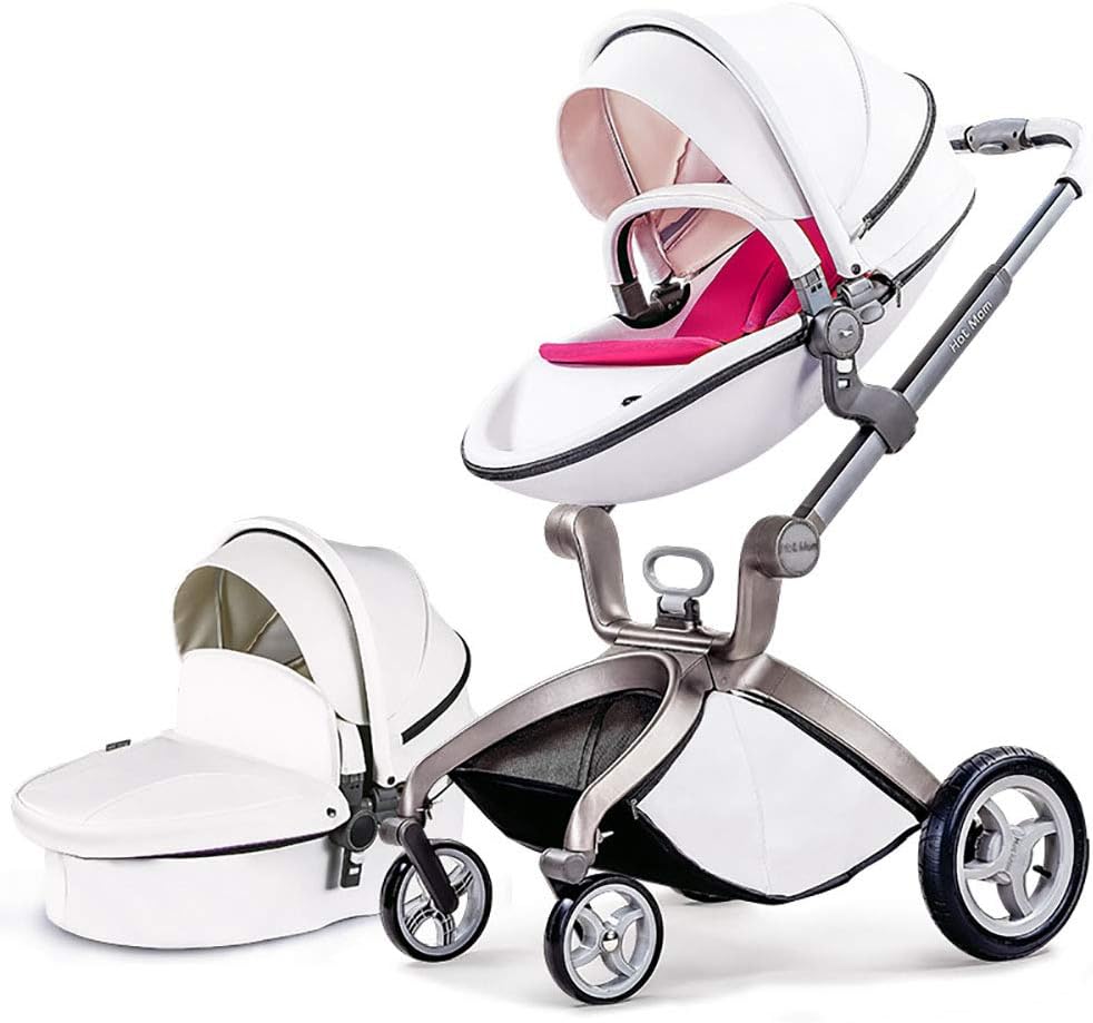 2in1 Baby Stroller, Babyfond Baby Carriage with Bassinet Combo for 0 Months-6 Months Newborn(White)