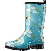 HISEA Women's Rain Boots Waterproof Mid Calf Garden Boots for Women