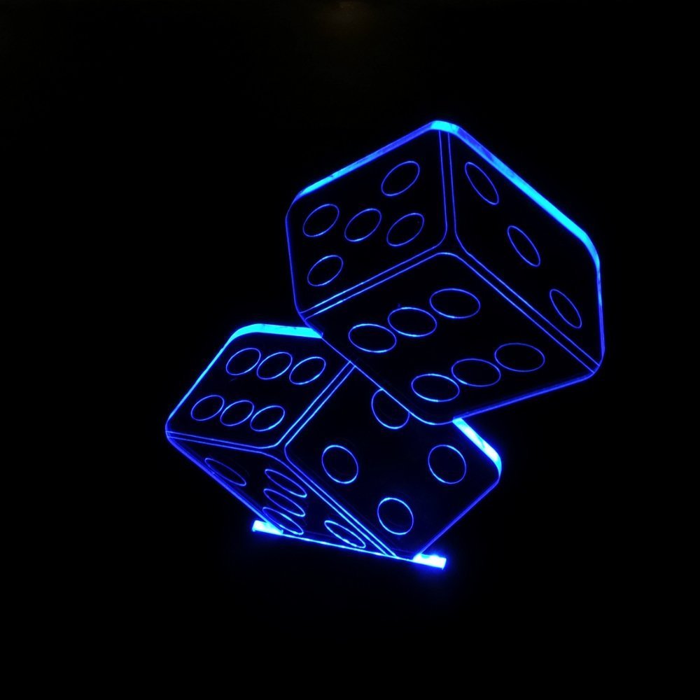 Alisable Optical Illusion 3D Dice Lighting,3D Glow LED Lamp Produces