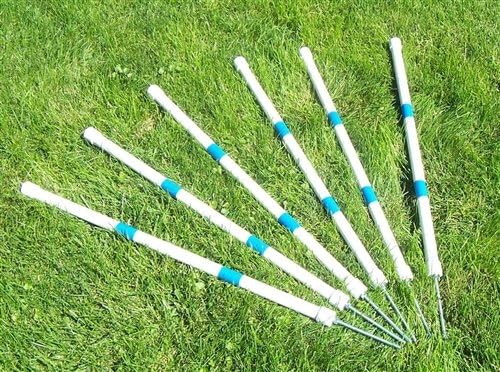Agility Gear HD Stick-in-the-Ground Weave Poles (6 poles with Heavy Duty Spikes)