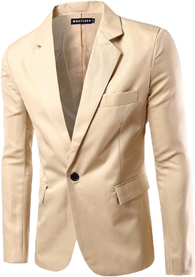 ShiFan Men's Slim Fit Casual One Button Suits Coat Blazer Business Jacket