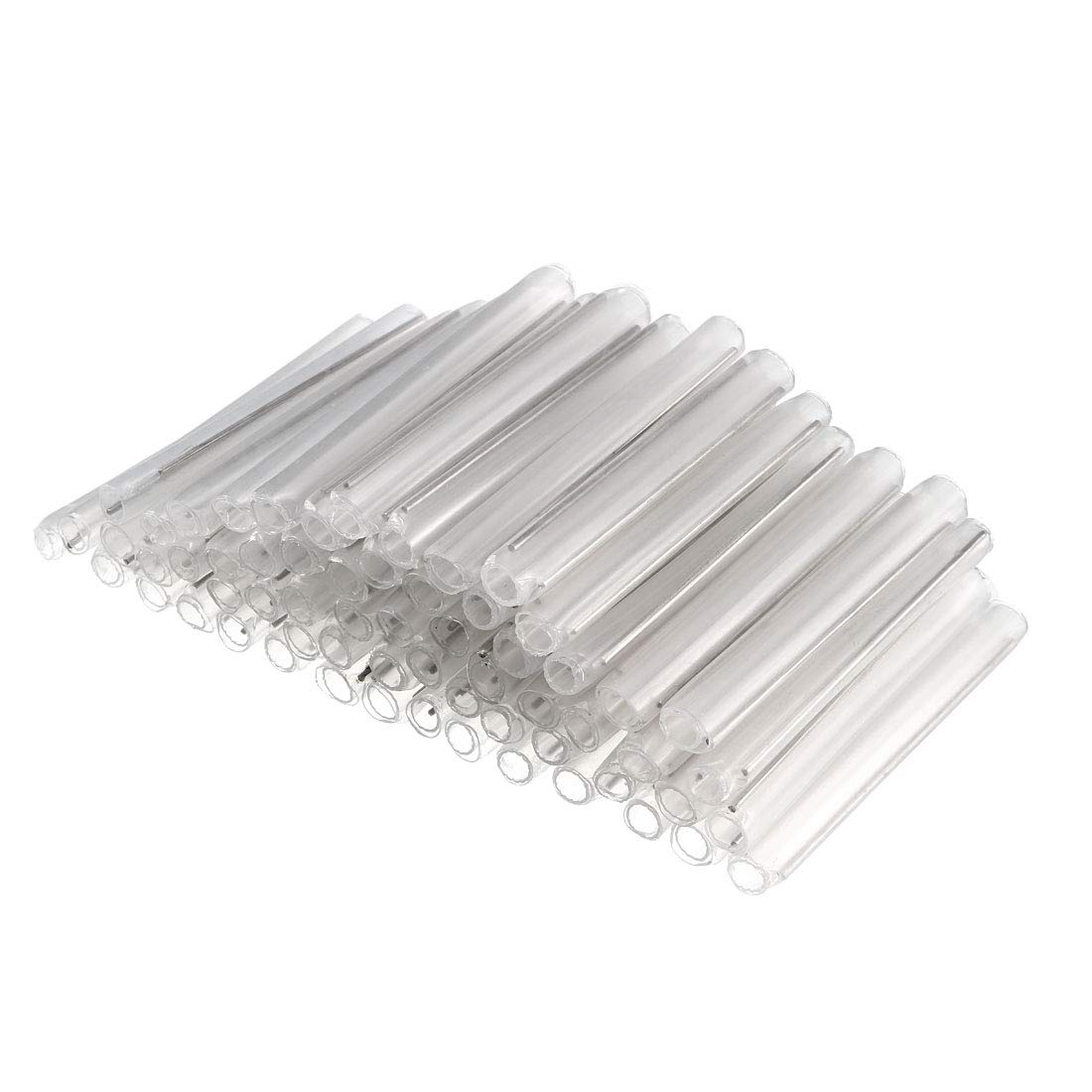 sourcing map 59mm 6.7mm OD Fiber Optic Fusion Splice Tube Protector Sleeves, Clear Heat Shrinkable, Double Rod, 300pcs