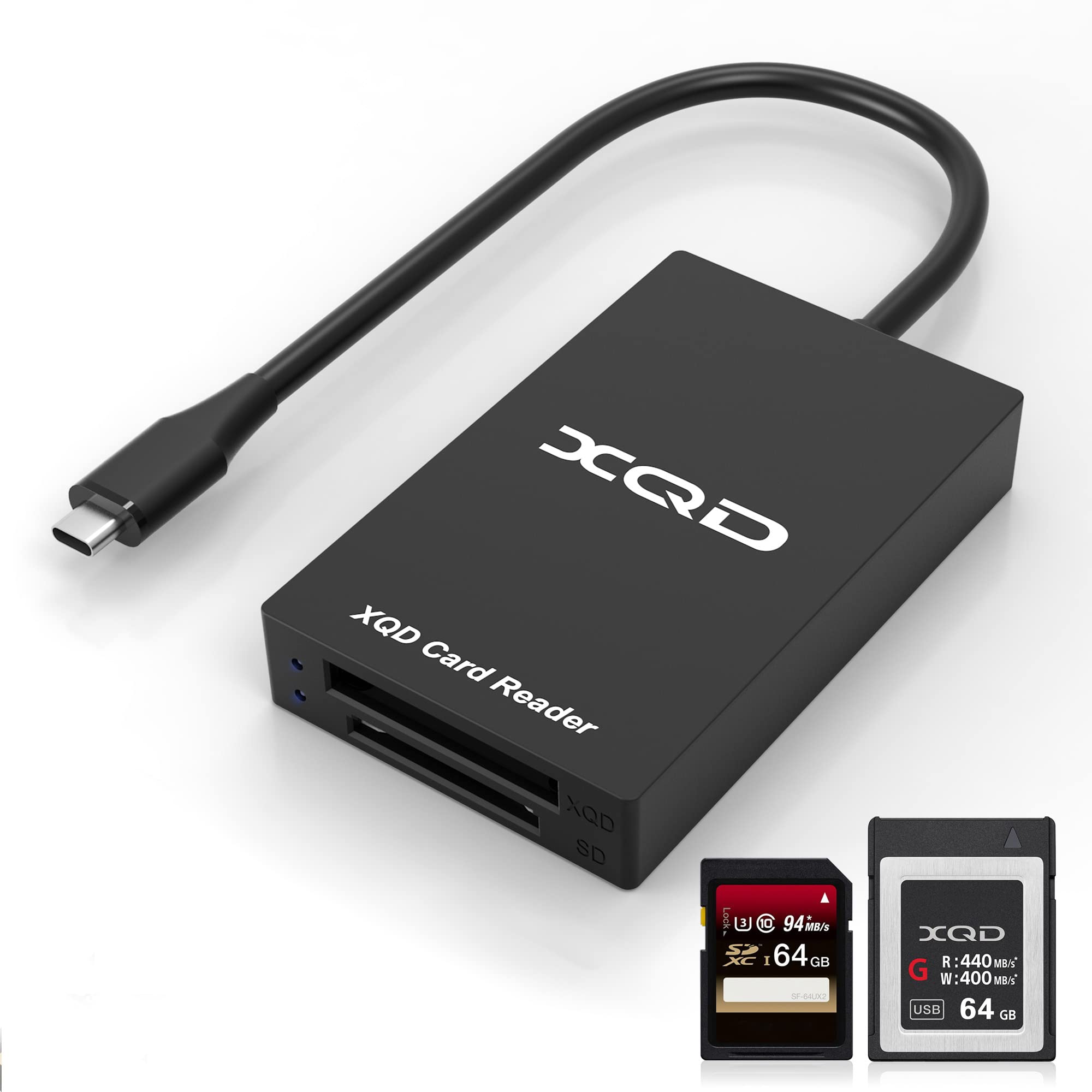 Photo 1 of XQD Card Reader USB C XQD/SD Reader Dual Slot Memory Card Reader 5Gpbs Super Speed Support Sony G/M Series, Lexar 2933x/1400x USB Mark XQD Card,SD Card for Windows/Mac OS,Type-C XQD Card Reader