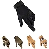 HYCOPROT Full Finger Tactical Gloves, Touch Screen Knuckle Protective Breathable Lightweight Outdoor Military Gloves for Shoo