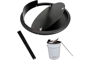 HOQIOWL Bucket Lid Mouse Trap Metal 5 Gallon lid,Strong Metal Material That Cannot be Bitten, auto Reset, Repeat Catch, Indoor Outdoor, Reusable 5 Gallon Bucket Lid, (1Pack) (Black)