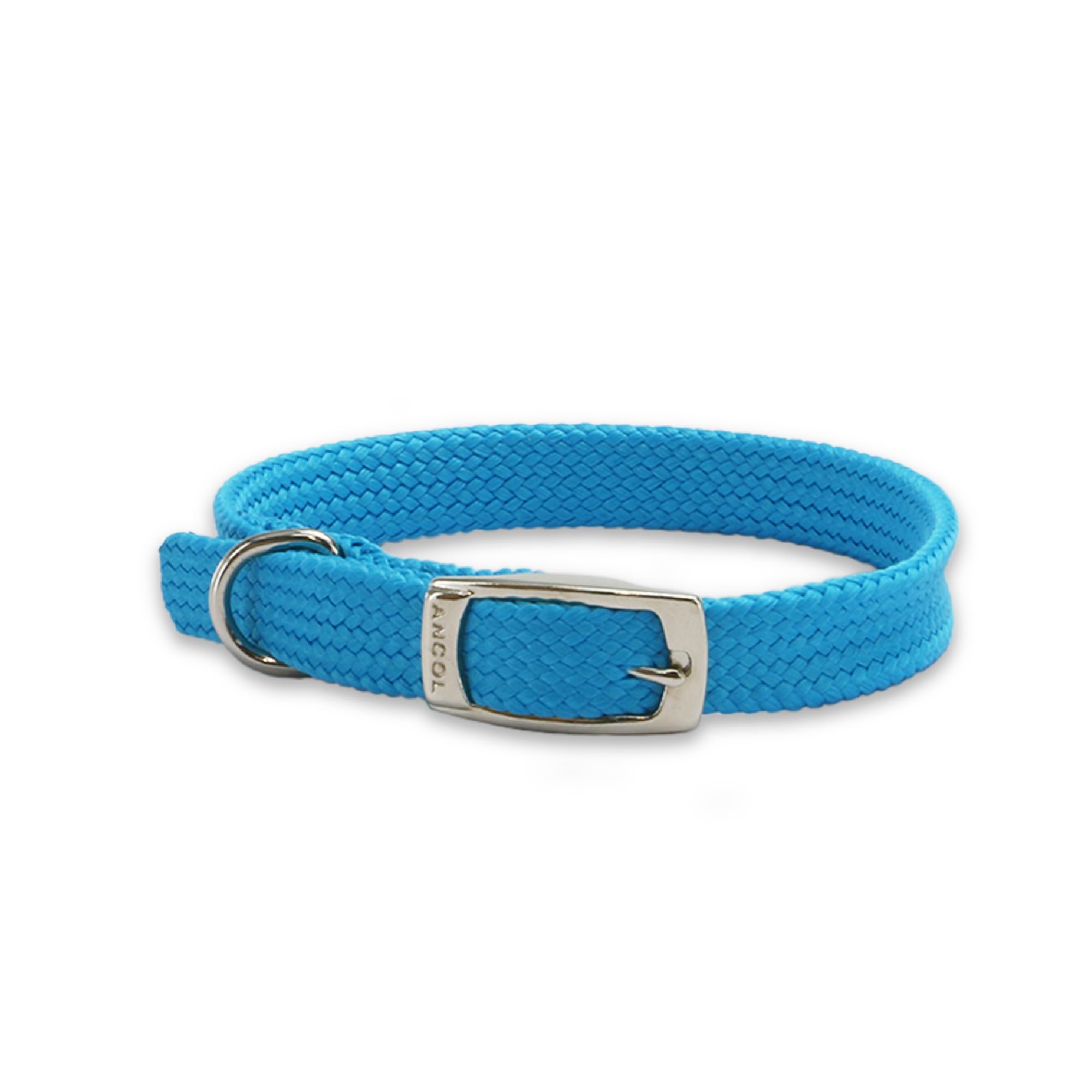 Ancol Made From Softweave Dog Collar in Blue - Soft Touch Comfortable Buckle Pet Leash - Puppy Neckband Accessory - Medium