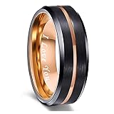 Greenpod 8mm Tungsten Carbide Ring for Men Black