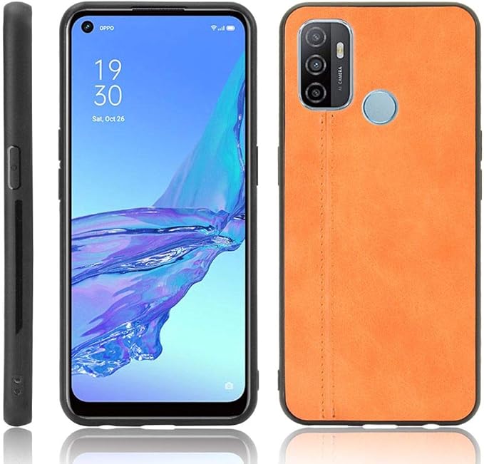 Case suitable for OPPO A53 2020, Leather style cellphone case Rugged