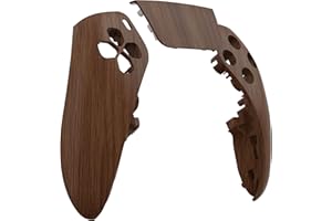eXtremeRate Left Right Front Top Shell with Touchpad Compatible with ps5 Edge Controller, Wood Grain DIY Replacement Faceplate Shell Custom Touch Pad Cover Compatible with ps5 Edge Controller