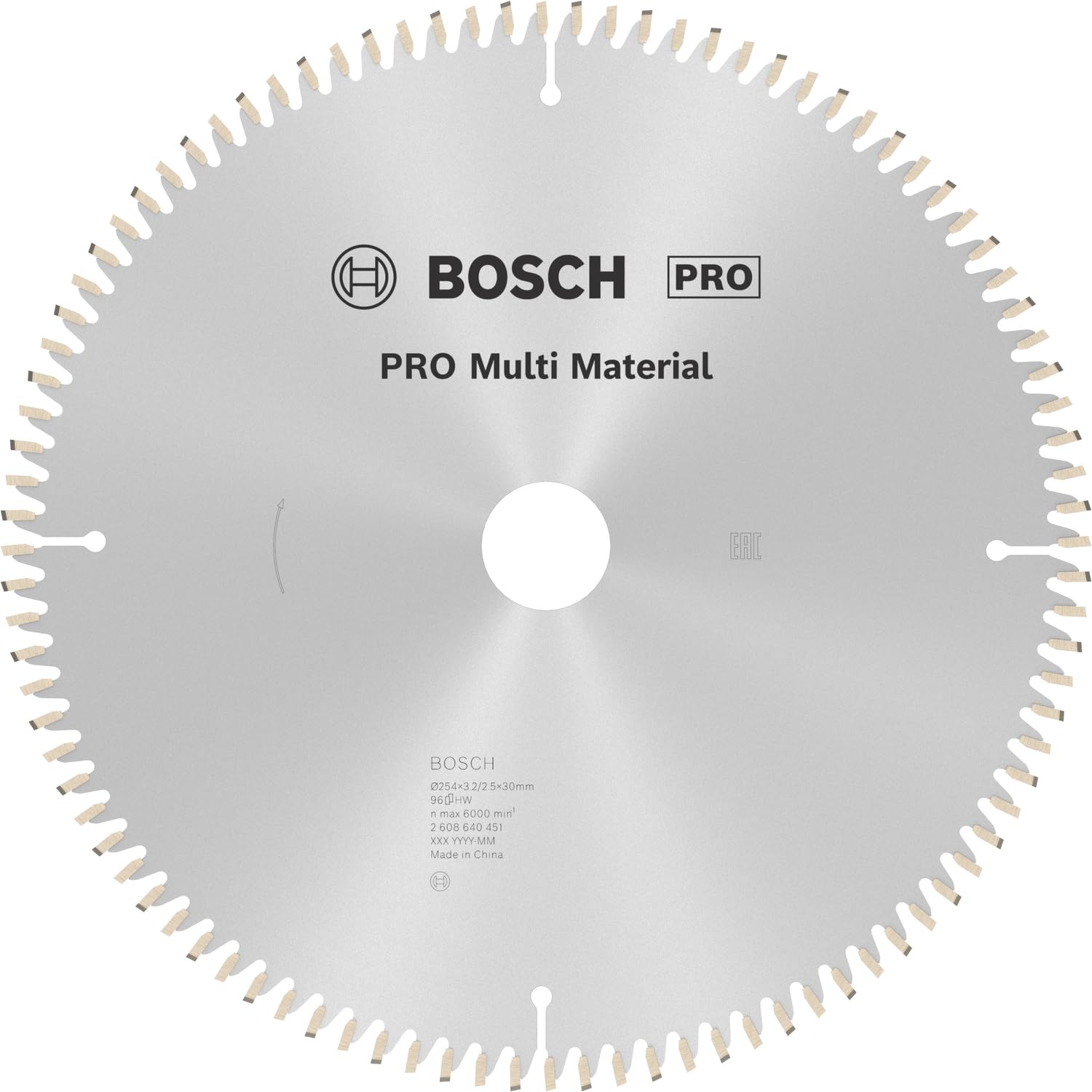 Bosch 1x PRO Multi Material Circular Saw Blade for Corded Mitre Saws (for Aluminium, Plastics, Ø mm, Professional Accessory Mitre Circular Saw)