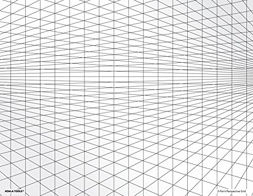 Koala Tools | Perspective Grid Transparency Sheets (Variety Pack of 4) - 8.5" x 11" | Overhead Projector and Light Box Transparencies - Tracing Film for Sketching & Drawing