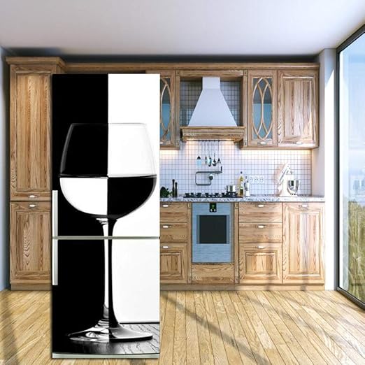 Pegatinas para refrigerador Blanco y negro Mina Patrón de cristal ...