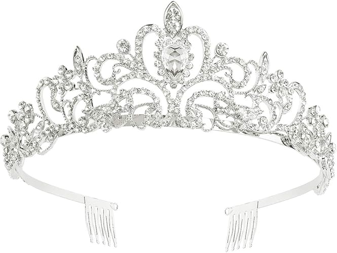 Makone Tiara Kristallkrone Mit Strass Kamm Fur Bridal Crown Hochzeit Proms Festzuge Prinzessin Parties Geburtstag Kamm Stil 4 Amazon De Schmuck
