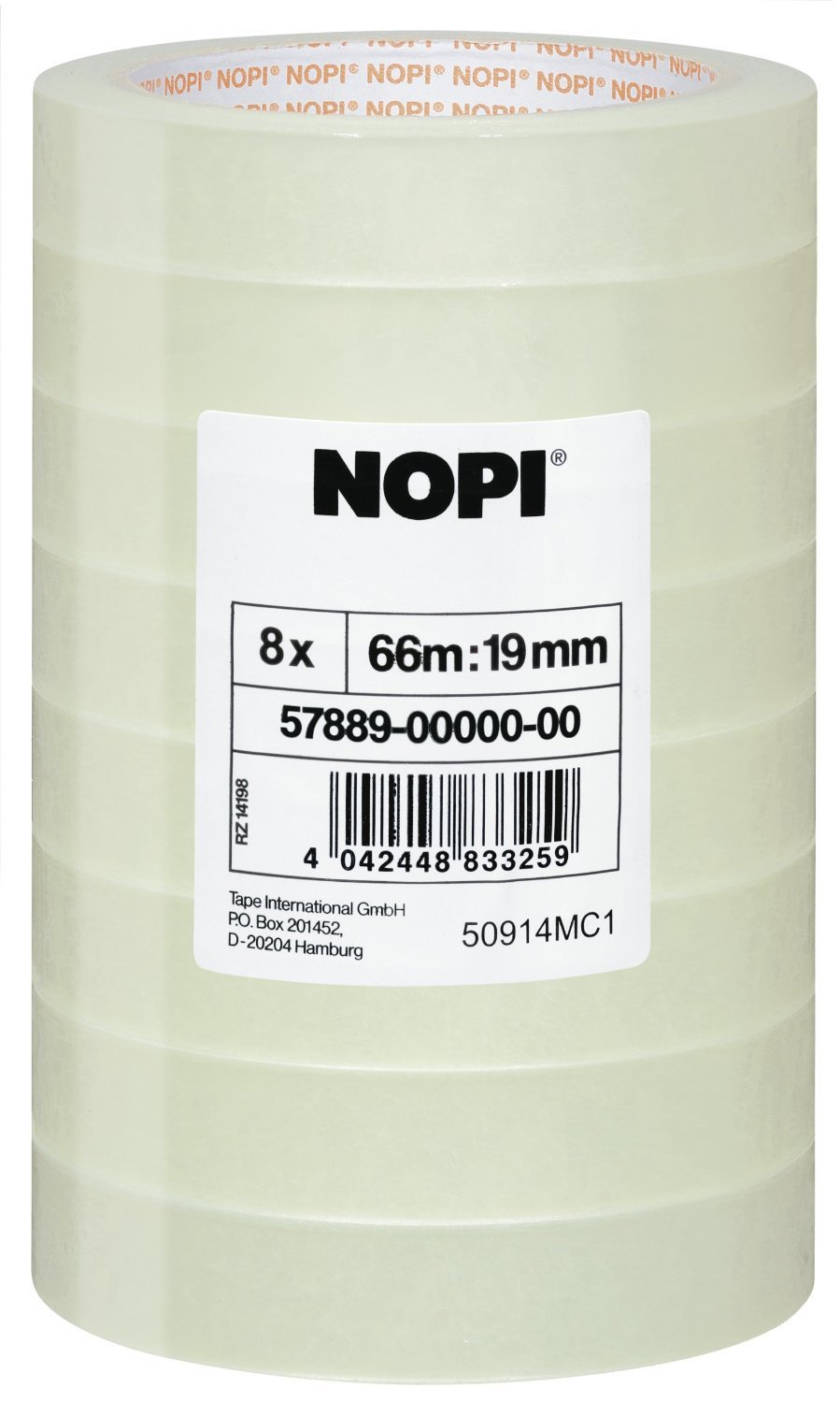 Nopi Transparent Film 66 m x 19 mm 8 Rolls