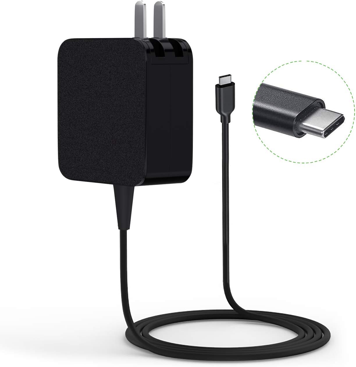 45W Type C Charger Adapter Supply for Lenovo Chromebook C330 S300 500e 300e 100e Yoga 910 910-13IKB 910-131KB 720-13IKB ThinkPad E580 T580 T480 T480S Laptop