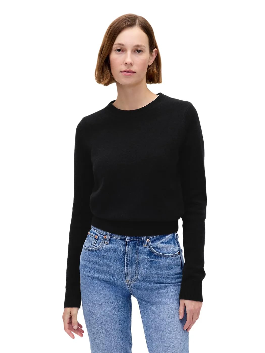 GAP Womens Cashsoft Crewneck Pullover Sweater Black XXL