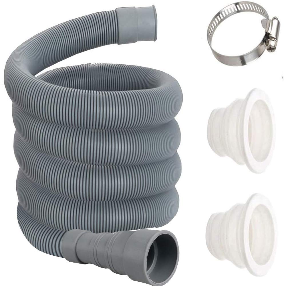 Lurowo Drain Hose Washing Machine Hose Inlet Hose Pipe Including Hose Clamp and Pipe Sealing Plugs, Extension Washing Pipe (5m)