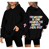 UNIQUEONE Christian Sweatshirts for Women Jesus Faith god Hoodies Religious Graphic Tee Inspirational Pullover