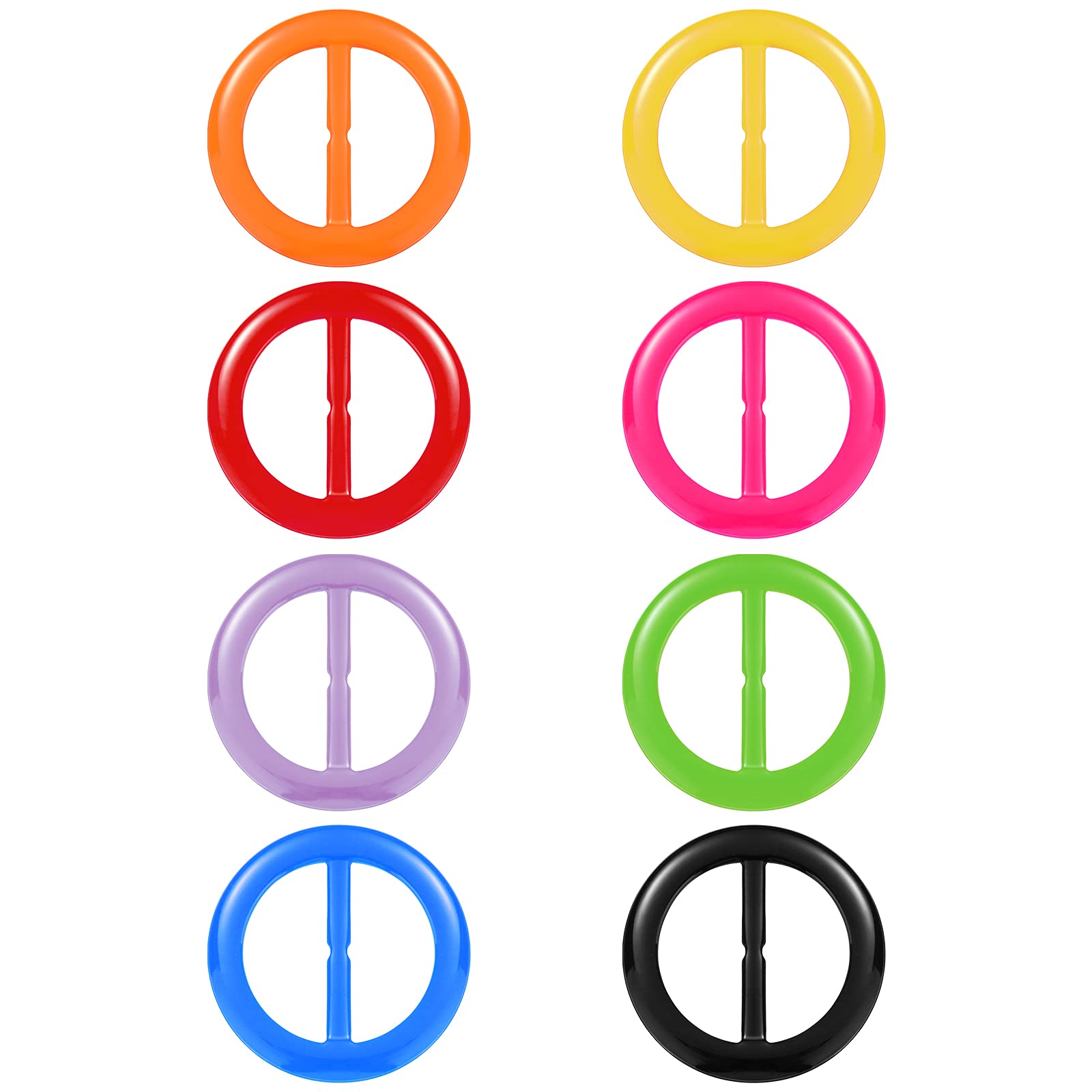Photo 1 of Boao 16 Pcs T Shirt Tie Clips for Women Clothing Scarf Rings Ties 2 Inches for Loose 80s Shirt Scarf Dress Clothes(Rainbow Style)