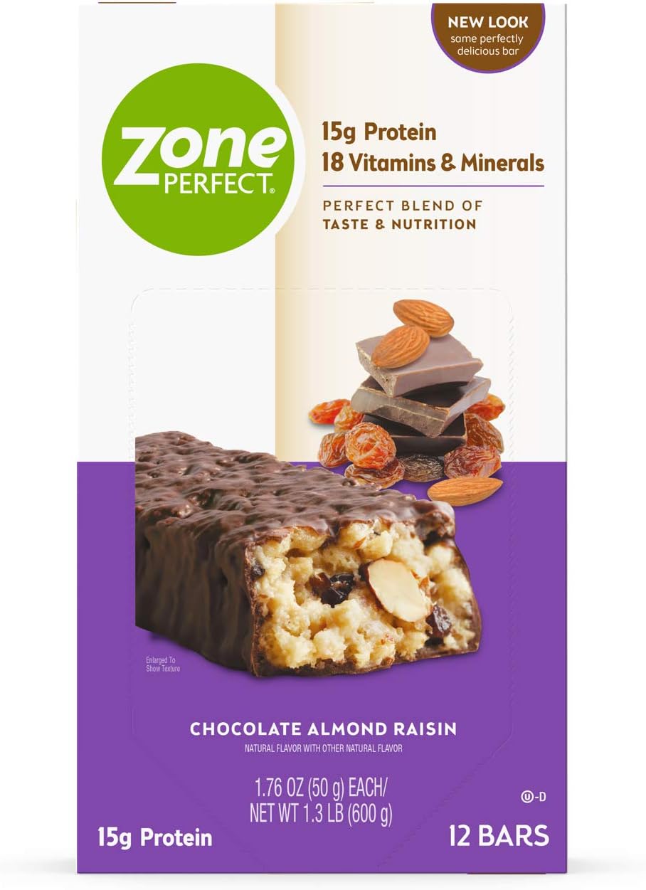 Zone Perfect Nutrition Bars Chocolate Almond Raisin (Pack of 12