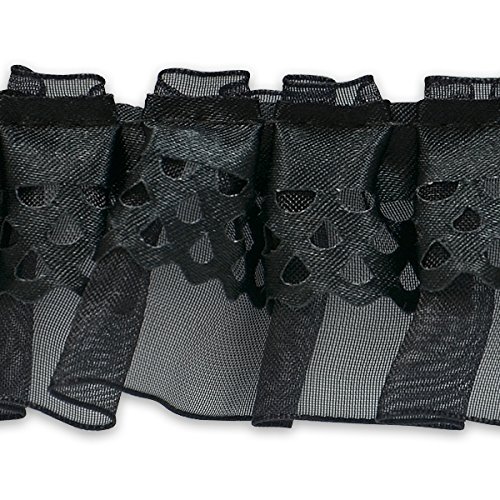 Expo International IR8106BK-10 10 Yards of Ruffle Trim, 10 yd, Black