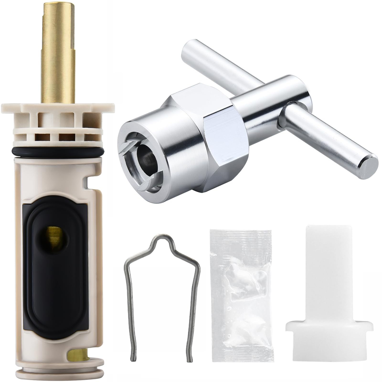 Photo 1 of 1222 Replacement Cartridge with Removal Tool 104421 for Moen, Compatible with One Hanlde Posi Temp Faucets