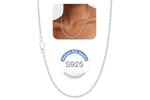 Jewlpire 1.5mm 2mm Rope Chain 14k Gold Plated 925 Sterling Silver Chain Necklace for Women, Smooth Sturdy Hypoallergenic Women's Chains Necklace, 16 18 20 22 24 Inch