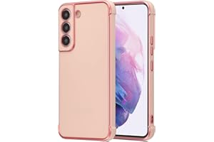 RALEAVO for Samsung Galaxy S21 5G Case Luxury Plating Edge Phone Cover Slim Lightweight Glossy Bling Cover Soft TPU Shockproof Bumper Electroplated for S21 Phone Case,Pink
