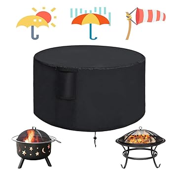 Saking Gas Fire Pit Cover Round 50 Inch Waterproof Windproof