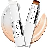 KYDA Color Changing Foundation Stick, 2-in-1 Dual Ended Eraser Foundation with Brush, Natural Glow Creamy Base Makeup, Medium to Full Cover, Lightweight Blendable with Skin Care Formula, NATURAL