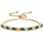 CiNily 18K White Gold/Rose Gold Plated Bracelets-Adjustable Sparkling Cubic Zirconia White Opal Bracelet for Women Girls for Her