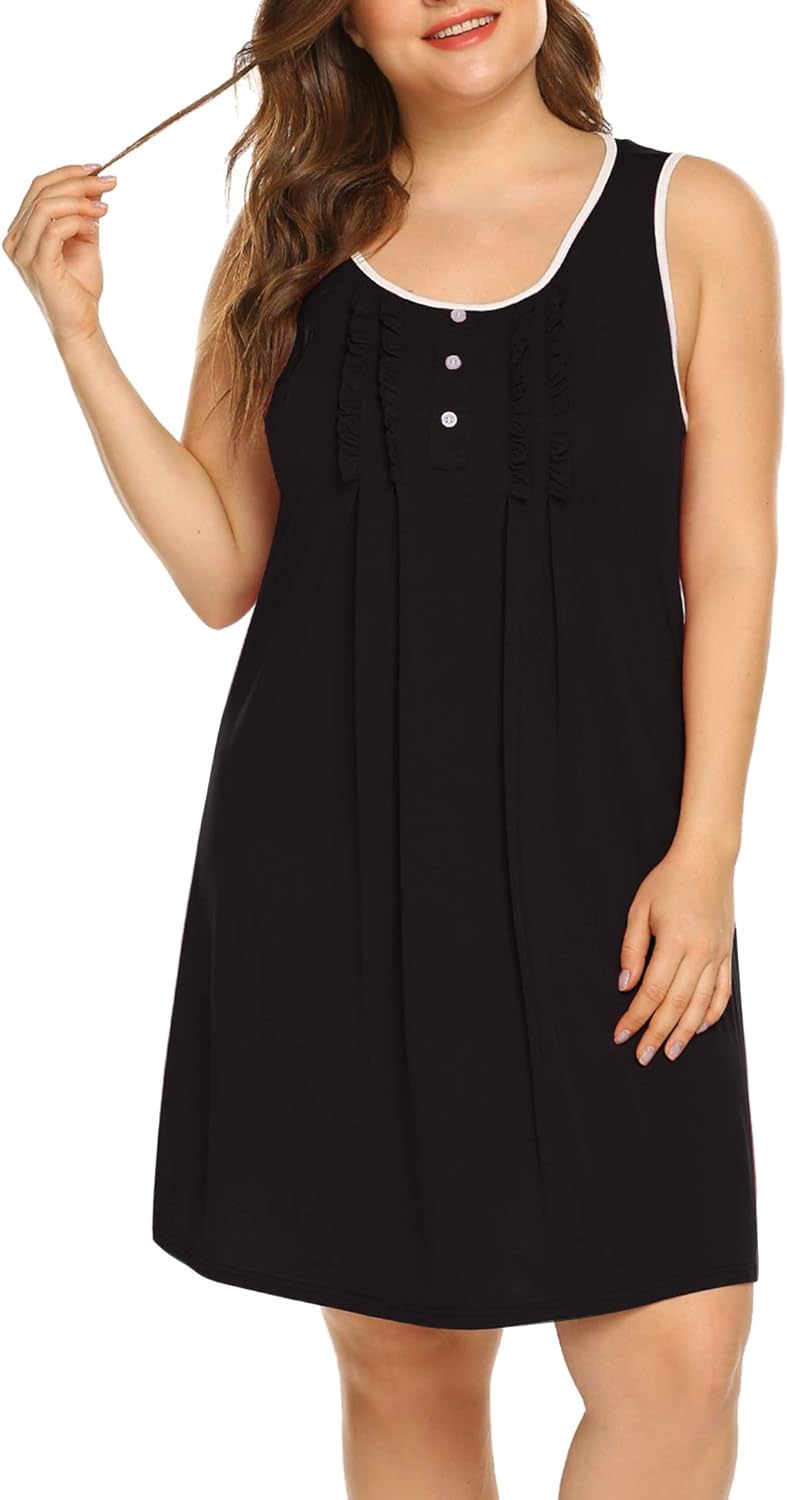 plus size sleeveless nightgowns