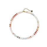 Joya Love Pink Gemstone Beaded Necklaces For Women